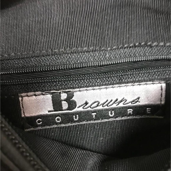 BROWNS COUTURE OSTRICH LEATHER BLACK SMALL BAG - Picture 6 of 7